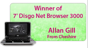 Winner of 7" Disgo Net Browser 3000: Allan Gill,Cheshire