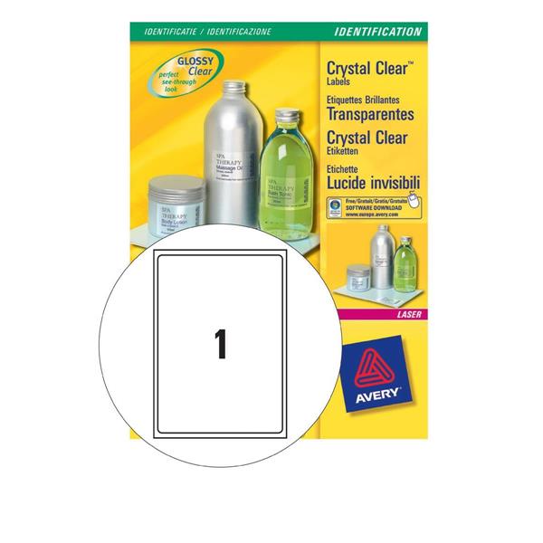 Avery, 1931[^]803329 L7784-25 Clear Crystal Clear Labels [Pack