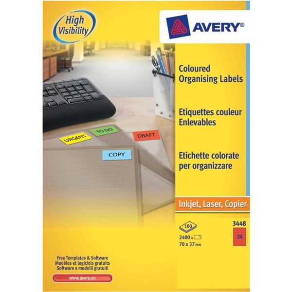 Avery, 1931[^]275123 L6034-20 Red Coloured Labels red [Pack