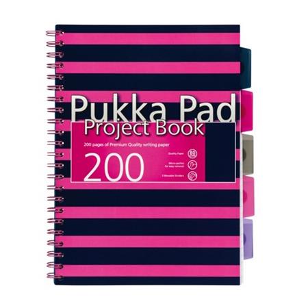 Pukka Pads, 1931[^]6670-NVY Pukka Pad (A4) Navy Project Book (Pink) 6670-NVY