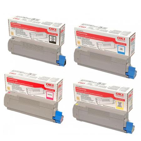 original multipack oki c3300 printer toner cartridges 4 pack -43459436