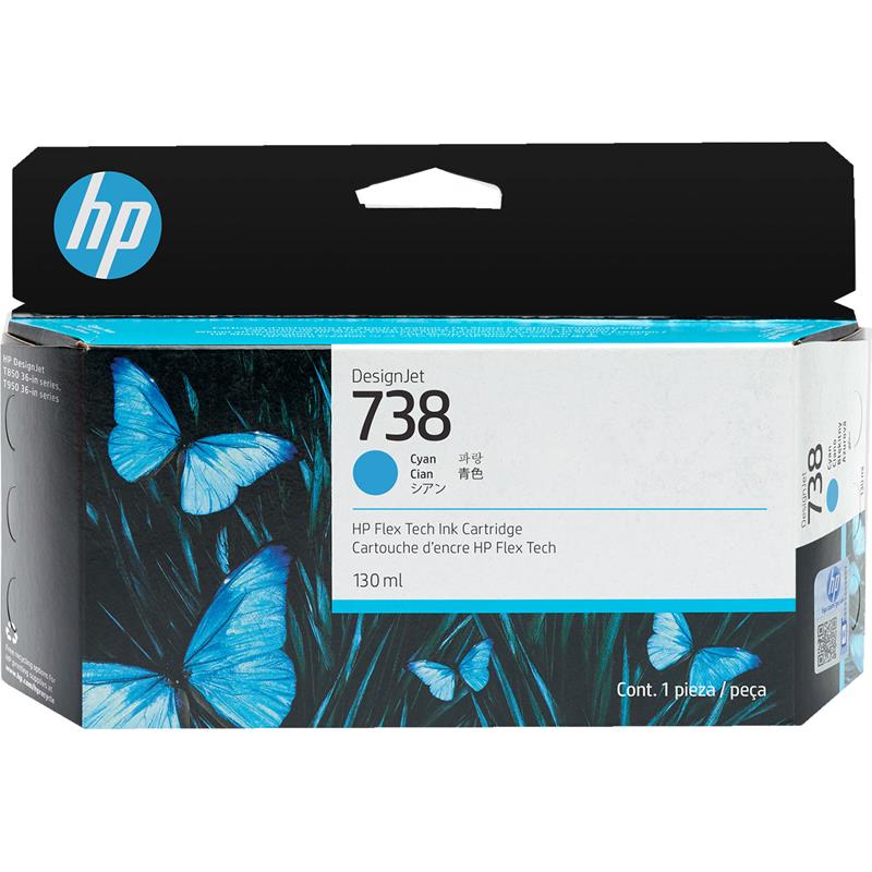 Hp Cyan 738 Original Standard Capacity Ink Cartridge (498N5a)