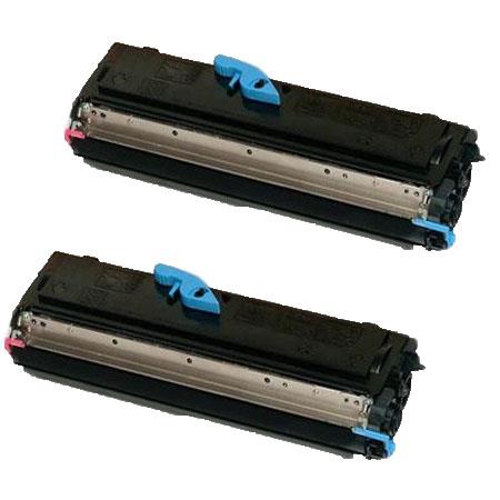 Printerinks Multicolor Compatible Oki 09004168 Black Standard Capacity Toner Cartridges (2 Pack) Twin Pack
