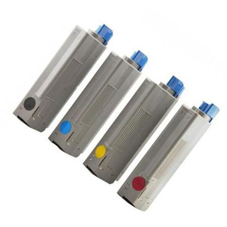 Printerinks Multicolor Compatible Oki 44318605/08 Full Set Toner Cartridges (4 Pack) Multipack