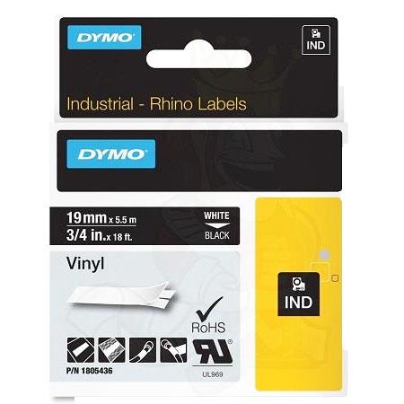 Dymo White/Black 1805436 Original Label Tape (19Mmx5.5m) On
