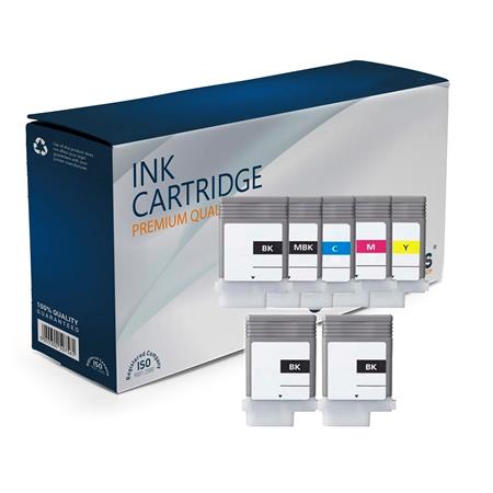 compatible multipack canon imageprograf ipf685 printer ink cartridges 7 pack -6705b001