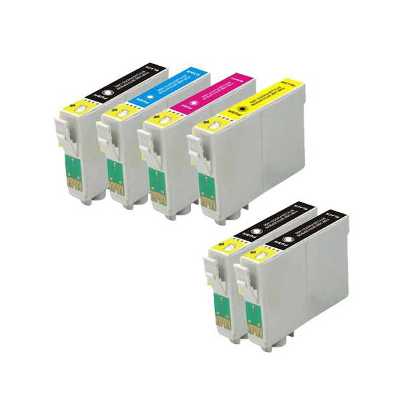 Printerinks Multicolor Compatible Epson Stylus Photo Rx425 Printer Ink Cartridges (6 Pack) -C13t05514010 Multipack