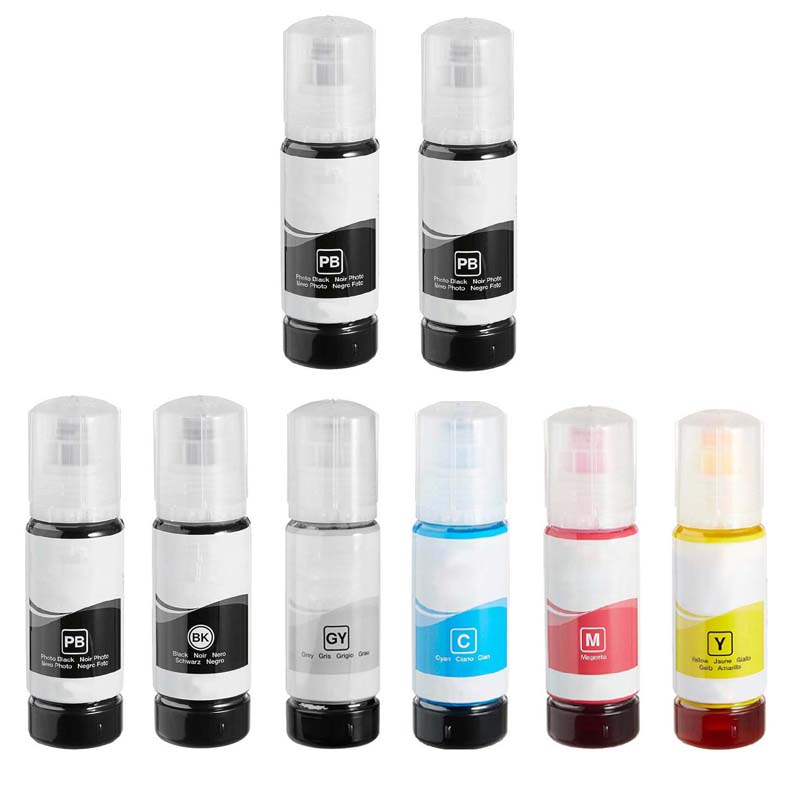 Printerinks Multicolor Compatible Epson Ecotank Et-8500 Printer Ink Cartridges (8 Pack) -T07b140 Multipack