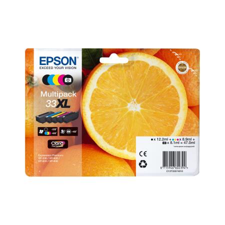 Epson Multi Colour 33XL (T33574010) Original Claria Premium High Capacity Multipack (Orange)
