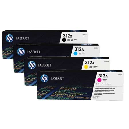 original multipack hp colour laserjet pro mfp m476nw printer toner cartridges 4 pack -cf380x