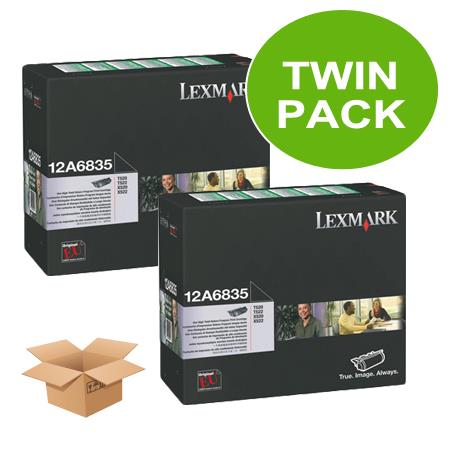 Lexmark Multicolor T520 Printer Toner Cartridges (2 Pack) -12A6835 Multipack Original