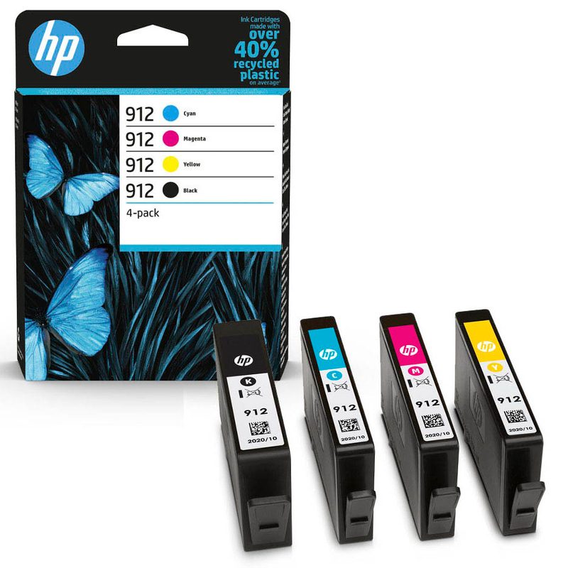 Hp Multi Colour 912 Black And Colour Original Standard Capacity Ink Cartridge Multipack (6Zc74ae)