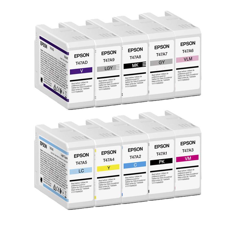 Epson Multicolor Surecolor Sc-P900 Printer Ink Cartridges (10 Pack) -T47a100 Multipack Original