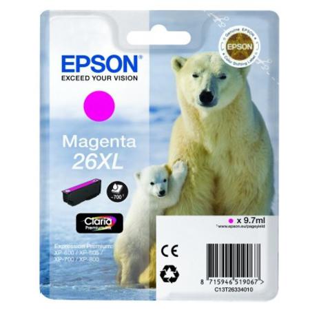 Epson Magenta 26XL (T263340) Original Claria Premium High Capacity Ink Cartridge (Polar Bear)