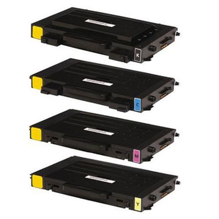 compatible multipack samsung clp-500 printer toner cartridges 4 pack -clp-500d7k