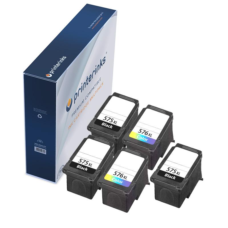 Printerinks Multicolor Compatible Canon Pixma Ts3551i Printer Ink Cartridges (5 Pack) -5437C001 Multipack