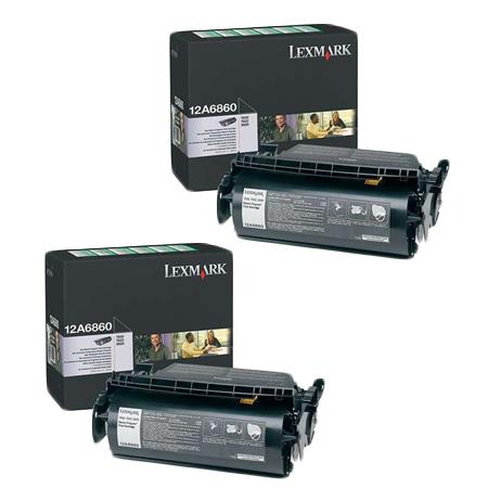 original multipack lexmark t622 printer toner cartridges 2 pack -12a6860