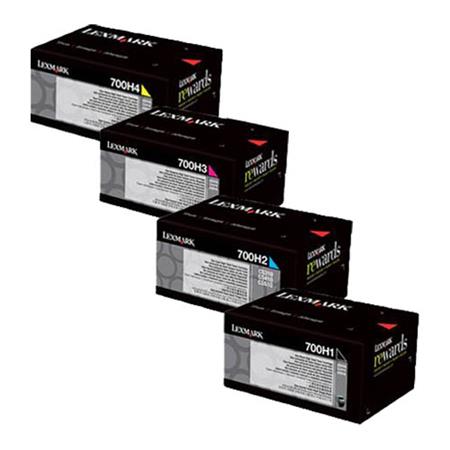 original multipack lexmark cs410n printer toner cartridges 4 pack -70c0h10
