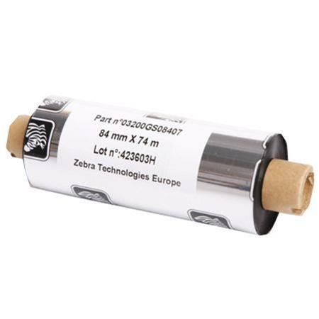 Zebra 03200Gs08407 Original Wax/Resin Printer Ribbon 3200 (84Mm X 74M)