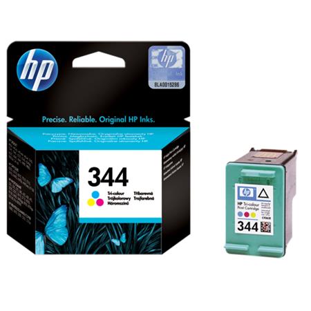 hp 344 tri-colour original standard capacity inkjet print cartridge with vivera inks