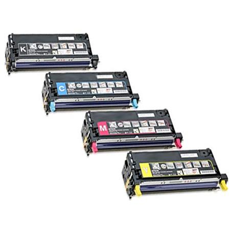 Printerinks Multicolor Compatible Epson Aculaser C3800dtn Printer Toner Cartridges (4 Pack) -C13s051127 Multipack