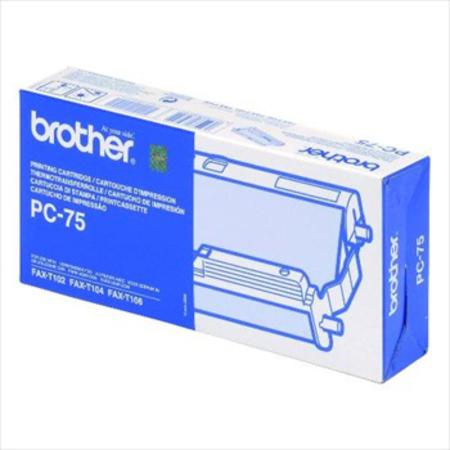 Brother Black Pc75 Original Ribbon And Cartridge
