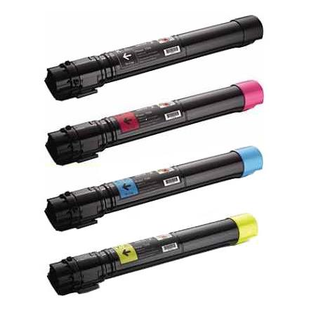 compatible multipack dell 7130cdn printer toner cartridges 4 pack -593-10873