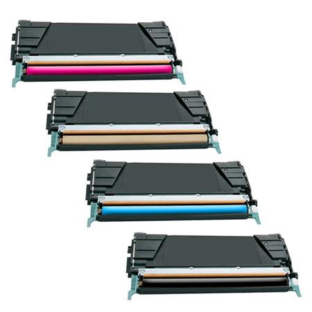compatible multipack lexmark c746h2kgc746a2cgyg full set high capacity toner cartridges 4 pack
