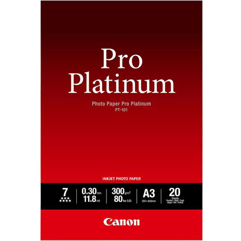 Canon PT-101 Pro Platinum Photo Paper A3 300gsm (20 sheets)