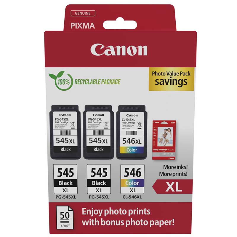 Canon PG-545XL x 2 / CL-546XL ink pack for PIXMA MG2450 printer - Image 37