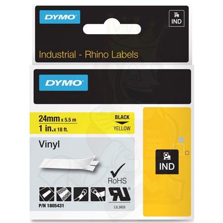 Dymo Black/Yellow 18432 (S0718450) Original Label Tape (12Mm X 5.5M) On