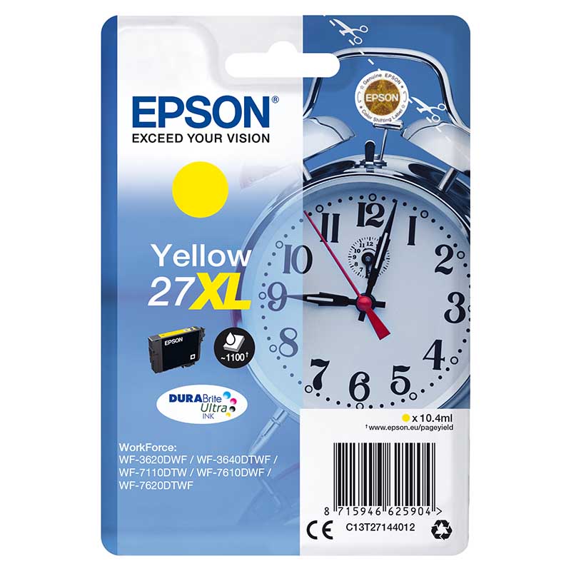 Epson Yellow 27XL (T2714) Original High Capacity Ink Cartridge