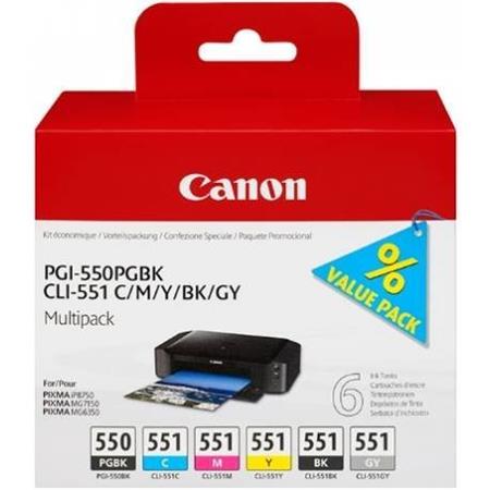 Canon Pgi-550/Cli-551 Original Ink Cartridge 2 Black, Cyan, Grey, Magenta, Yellow Pack Of 6 Multipack - Image 37