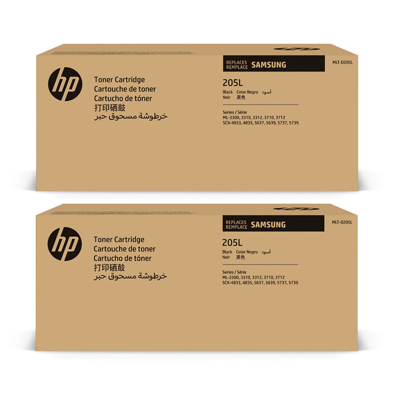 Samsung Multicolor Ml-3710Nd Printer Toner Cartridges (2 Pack) -Mlt-D205l/Els Multipack Original