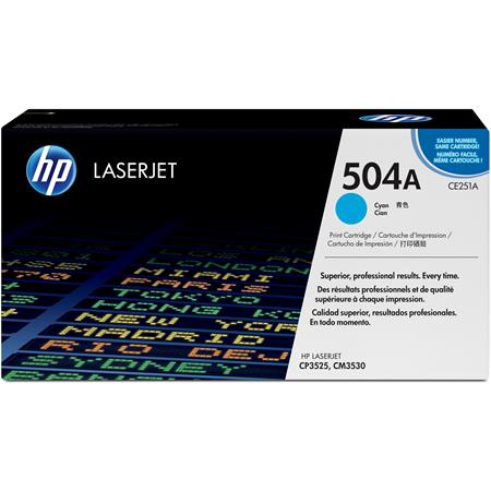 Hp Cyan Laserjet 504A Print Cartridge With Colorsphere Toner (Ce251a)