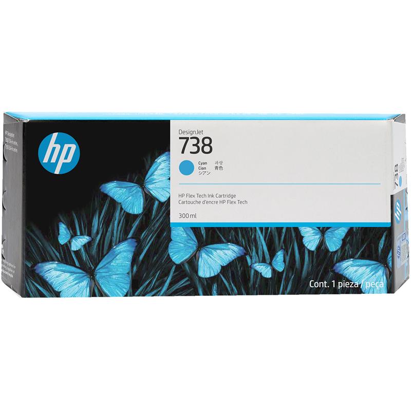 Hp Cyan 738 Original High Capacity Ink Cartridge (676M6a)
