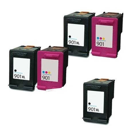 compatible multipack hp officejet j4624 printer ink cartridges 5 pack -cc654ae