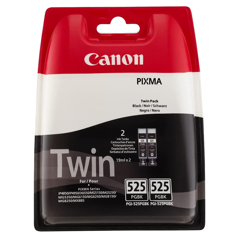 canon pgi-525pgbk black original high capacity ink cartridge twin pack