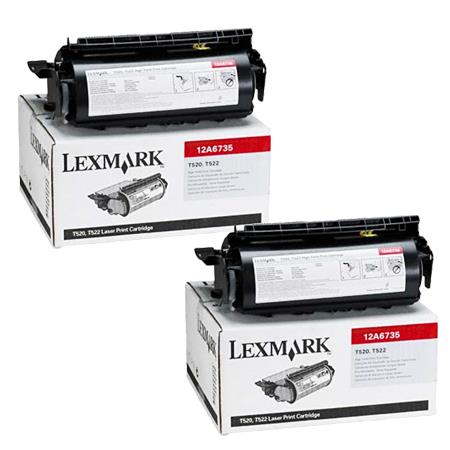 Lexmark Multicolor Optra T520 Printer Toner Cartridges (2 Pack) -12A6735 Multipack Original