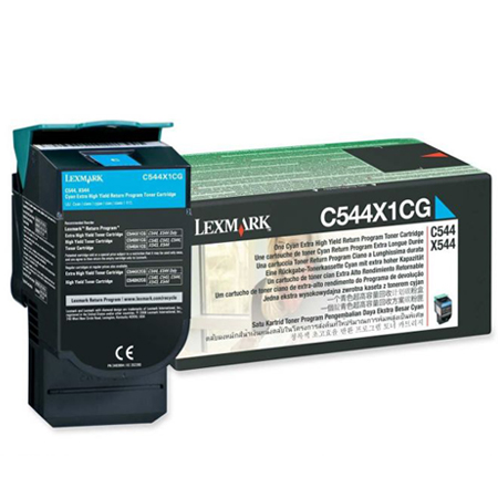 lexmark c544x1cg cyan original extra high capacity laser return programme toner cartridge