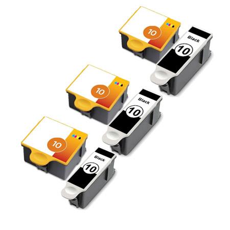 compatible multipack kodak no10 3 full sets ink cartridges 6 pack