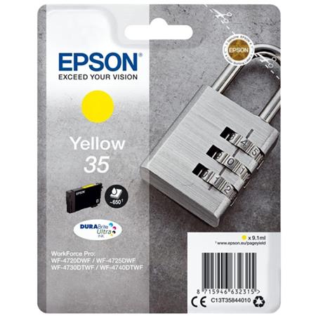 Epson Yellow 35 (T3584) Original Durabrite Ultra Standard Capacity Ink Cartridge (Padlock)