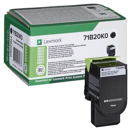 Image of Lexmark 71B20K0 Black Original Return Program Toner Cartridge