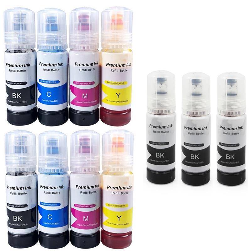 Printerinks Multicolor Compatible Epson Ecotank Et-2812 Printer Ink Cartridges (11 Pack) -C13t00p140 Multipack
