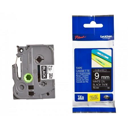 Brother White/Black Tze-325 Original P-Touch Label Tape ( 9Mm X 8M) On