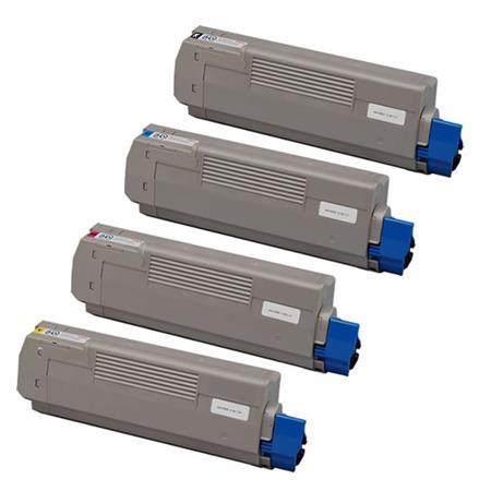 Printerinks Multicolor Compatible Oki 43459405/08 Full Set Toner Cartridges (4 Pack) Multipack