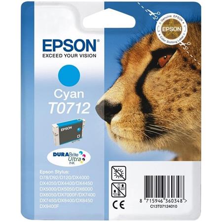 Epson Cyan T0712 (T071240) Original Ink Cartridge (Cheetah)