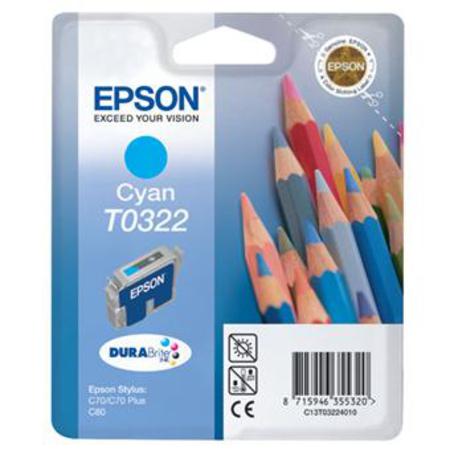 Epson T0322 (T032240) Cyan Original Ink Cartridge (Pencil)