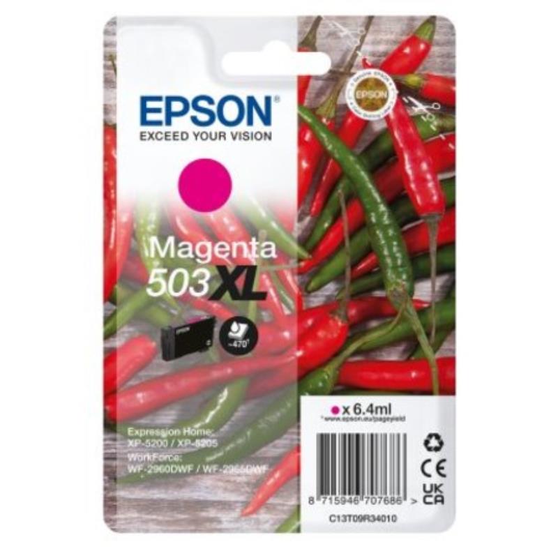 Epson Magenta 503XL (T09r34010) Original High Capacity Ink Cartridge (Chillies)