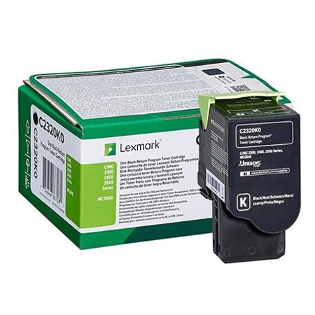 lexmark c2320k0 black original standard capacity return program toner cartridge